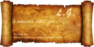 Ladocsi Géza névjegykártya